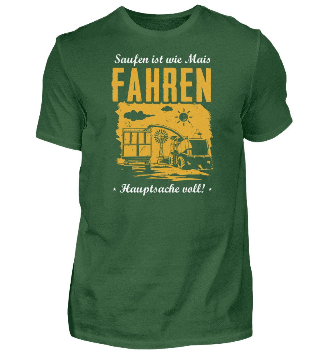Saufen ist wie Mais fahren · Herren T-Shirt-Herren Basic T-Shirt-Bottle Green-S-Agrarstarz