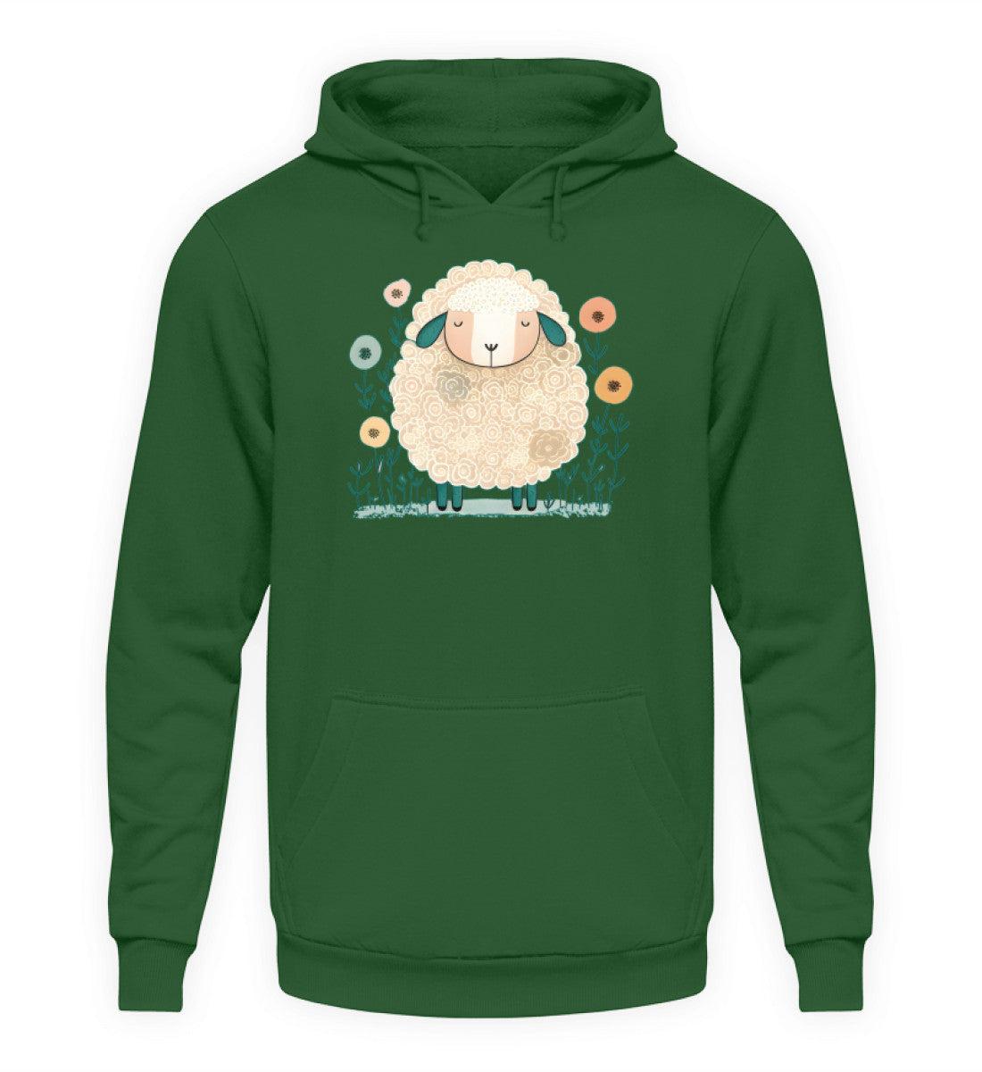 Schaf Blumen 2 · Unisex Kapuzenpullover Hoodie-Unisex Hoodie-Bottle Green-XS-Agrarstarz