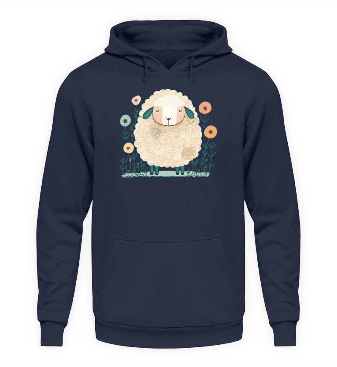 Schaf Blumen 2 · Unisex Kapuzenpullover Hoodie-Unisex Hoodie-Oxford Navy-XS-Agrarstarz