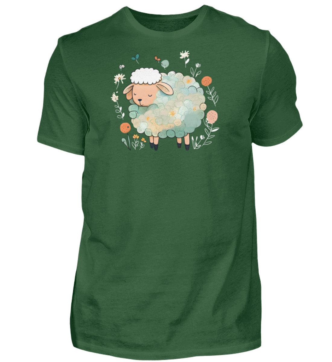 Schaf Blumen · Herren T-Shirt-Herren Basic T-Shirt-Bottle Green-S-Agrarstarz