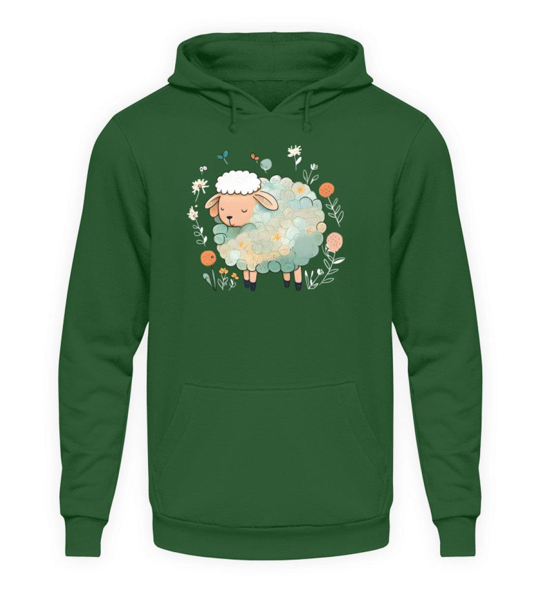 Schaf Blumen · Unisex Kapuzenpullover Hoodie-Unisex Hoodie-Bottle Green-XS-Agrarstarz