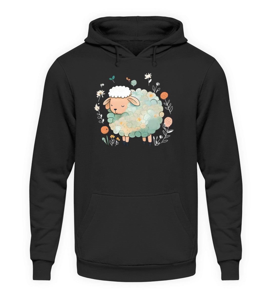 Schaf Blumen · Unisex Kapuzenpullover Hoodie-Unisex Hoodie-Deep Black-XS-Agrarstarz