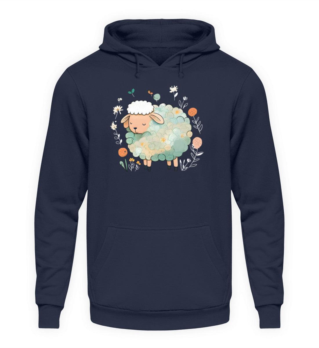 Schaf Blumen · Unisex Kapuzenpullover Hoodie-Unisex Hoodie-Oxford Navy-XS-Agrarstarz