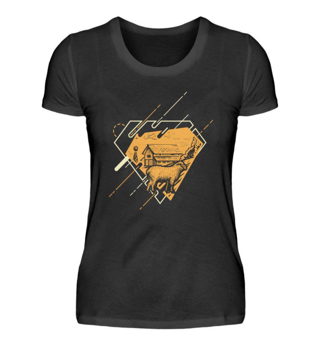 Schaf Geometric 2 · Damen T-Shirt-Damen Basic T-Shirt-Black-S-Agrarstarz