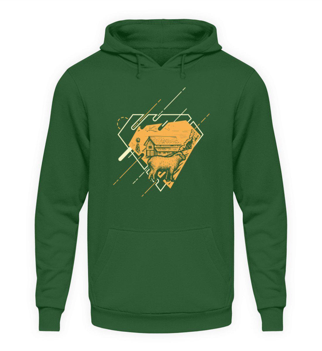 Schaf Geometric 2 · Unisex Kapuzenpullover Hoodie-Unisex Hoodie-Bottle Green-L-Agrarstarz