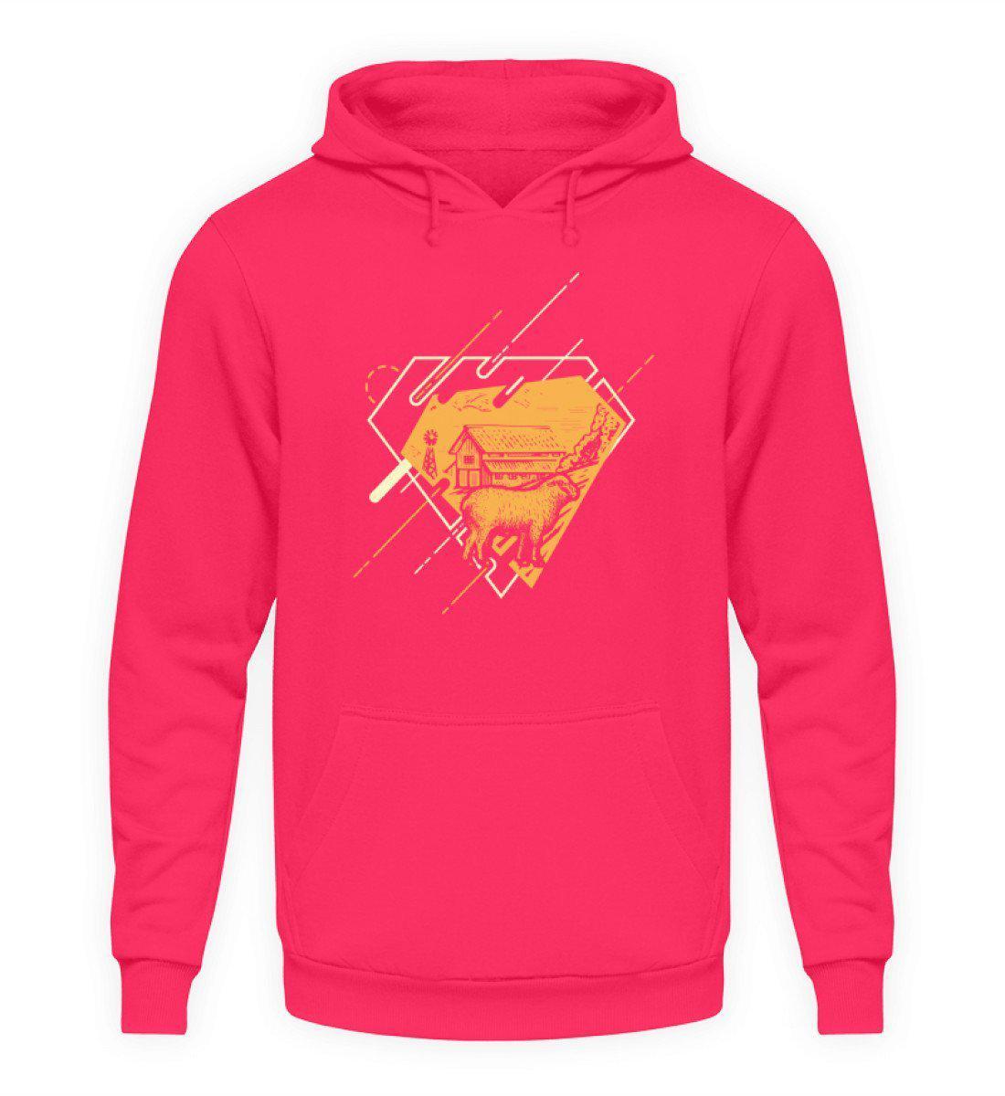 Schaf Geometric 2 · Unisex Kapuzenpullover Hoodie-Unisex Hoodie-Hot Pink-L-Agrarstarz