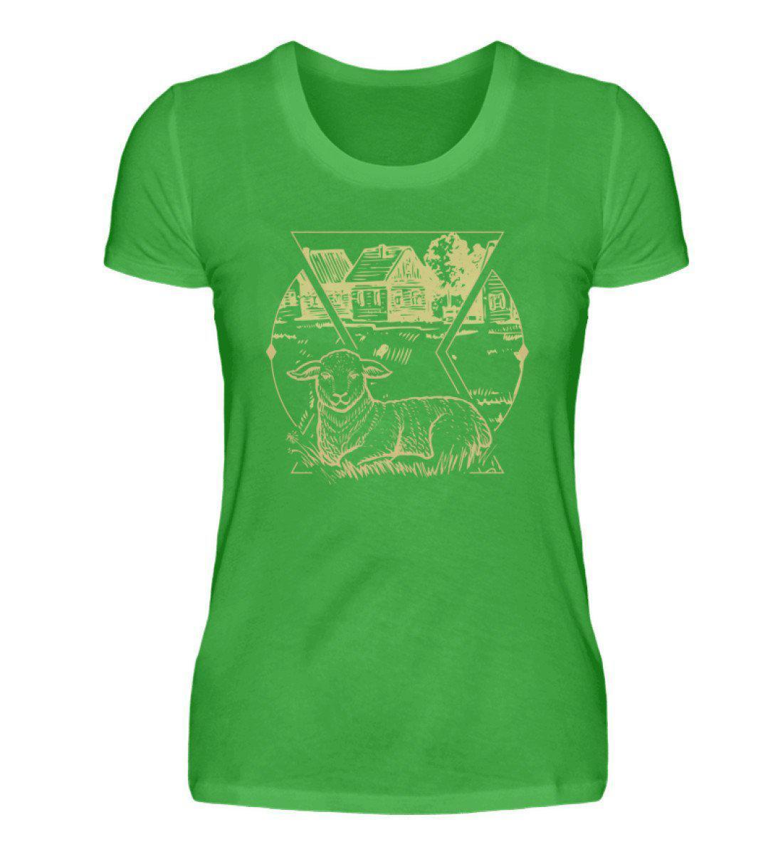 Schaf Geometric · Damen T-Shirt-Damen Basic T-Shirt-Green Apple-S-Agrarstarz