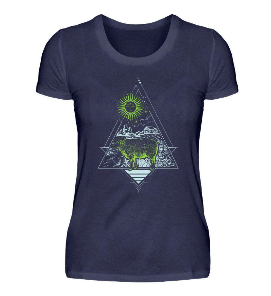 Schaf Geometric · Damen T-Shirt-Damen Basic T-Shirt-Navy-S-Agrarstarz