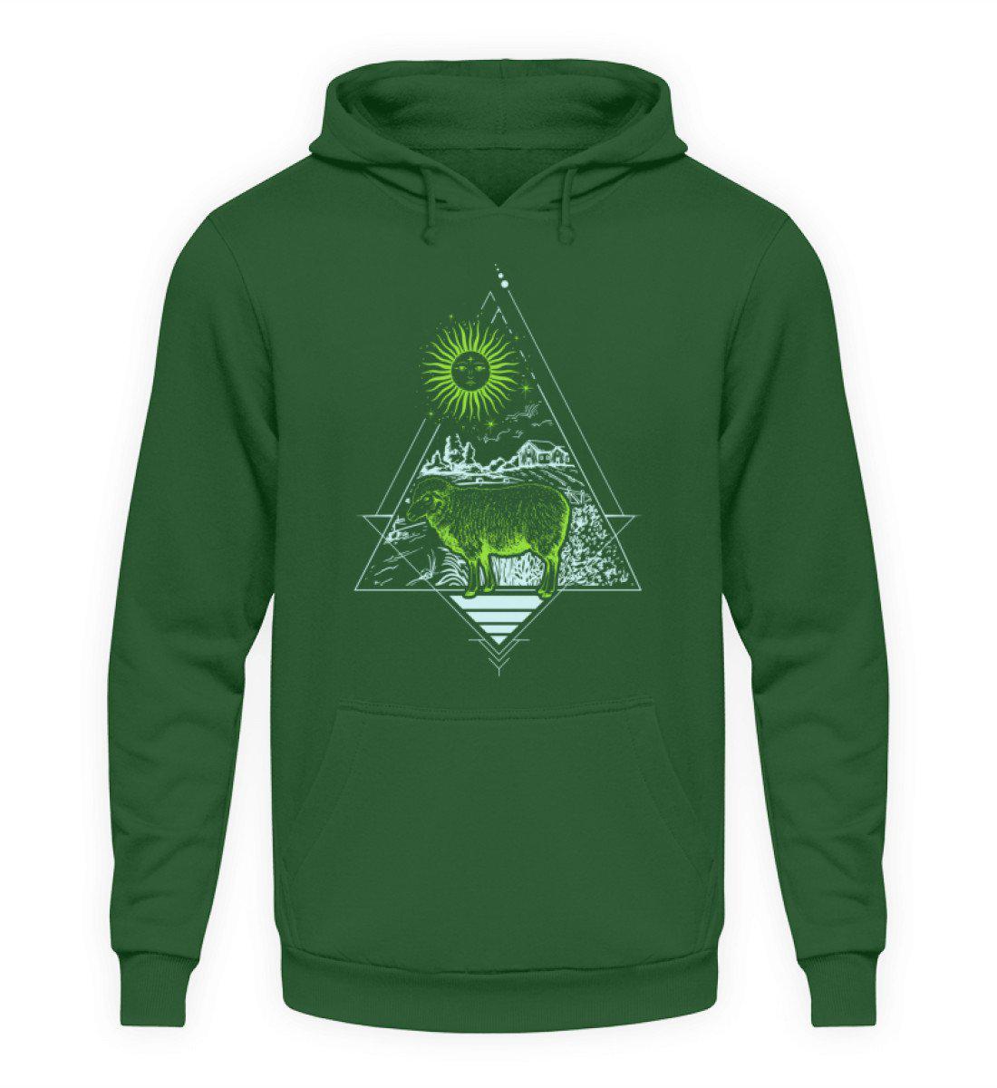 Schaf Geometric · Unisex Kapuzenpullover Hoodie-Unisex Hoodie-Bottle Green-S-Agrarstarz