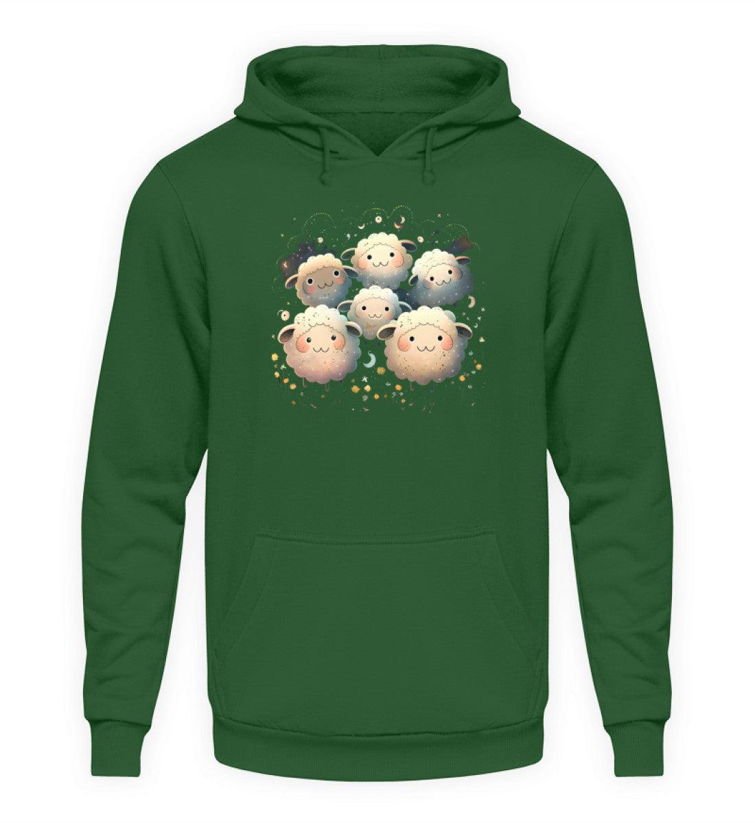 Schaf Herde Blumen · Unisex Kapuzenpullover Hoodie-Unisex Hoodie-Bottle Green-XS-Agrarstarz