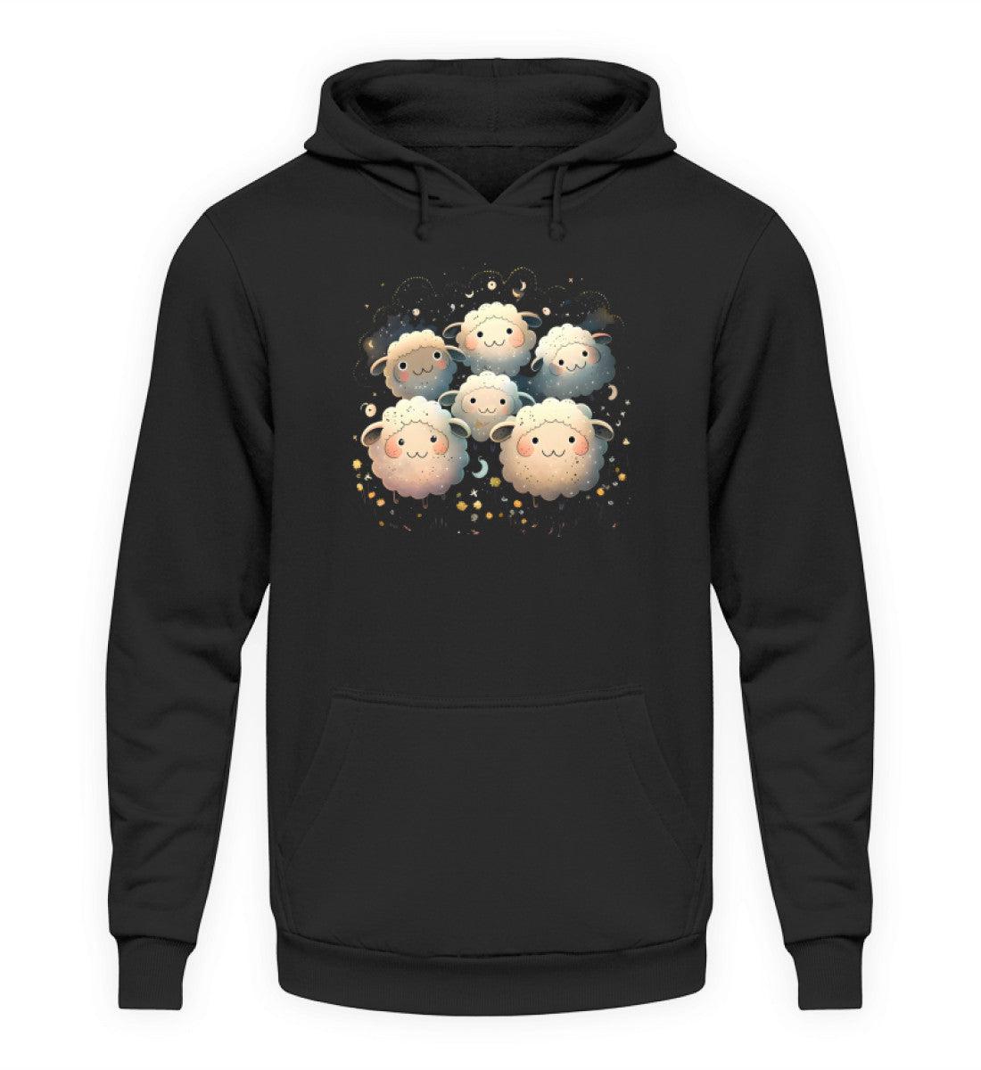 Schaf Herde Blumen · Unisex Kapuzenpullover Hoodie-Unisex Hoodie-Deep Black-XS-Agrarstarz