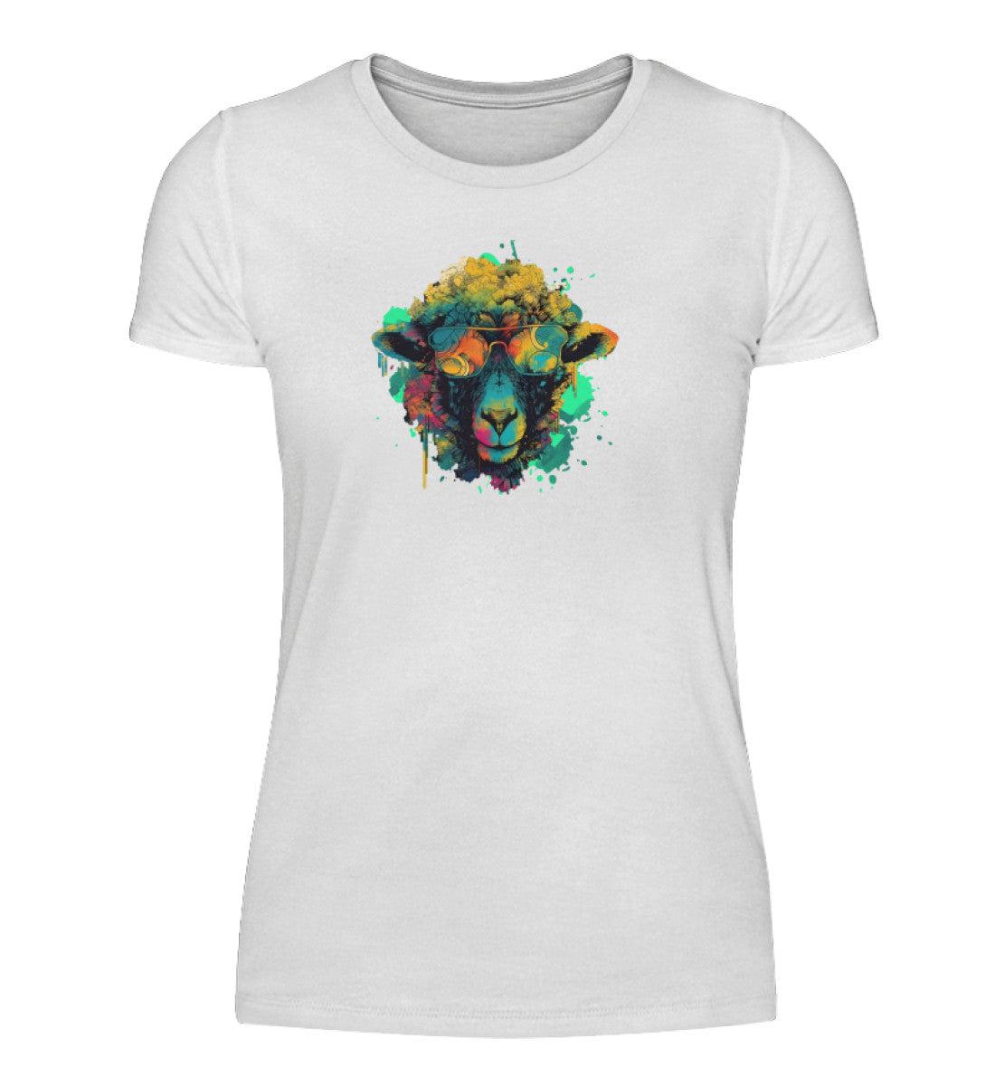 Schaf Sonnenbrille Grün · Damen T-Shirt-Damen Basic T-Shirt-White-S-Agrarstarz