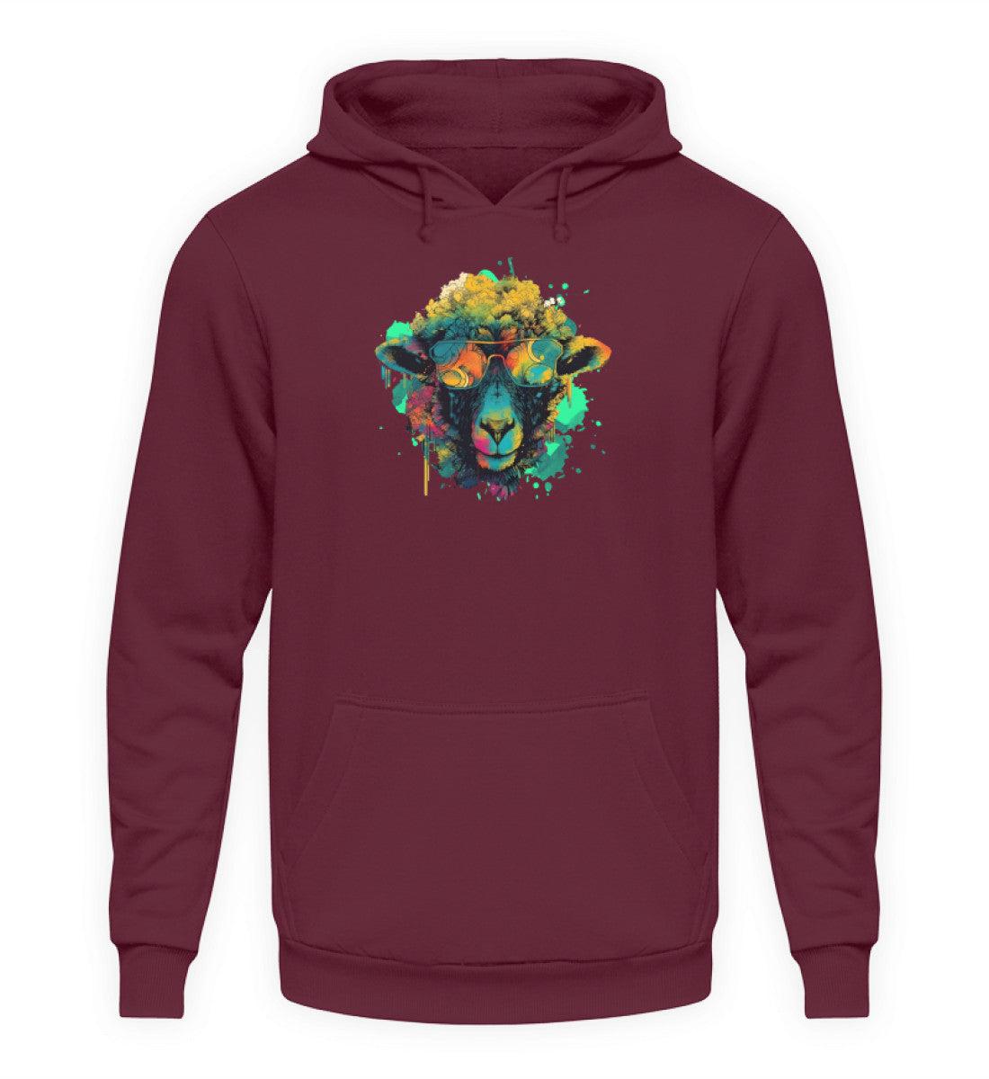 Schaf Sonnenbrille Grün · Unisex Kapuzenpullover Hoodie-Unisex Hoodie-Burgundy-XS-Agrarstarz