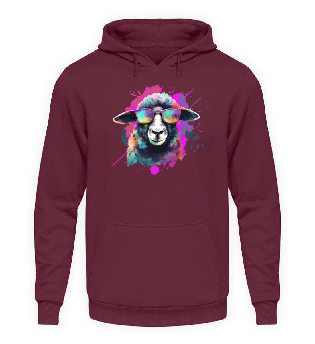 Schaf Sonnenbrille Pink · Unisex Kapuzenpullover Hoodie-Unisex Hoodie-Burgundy-XS-Agrarstarz