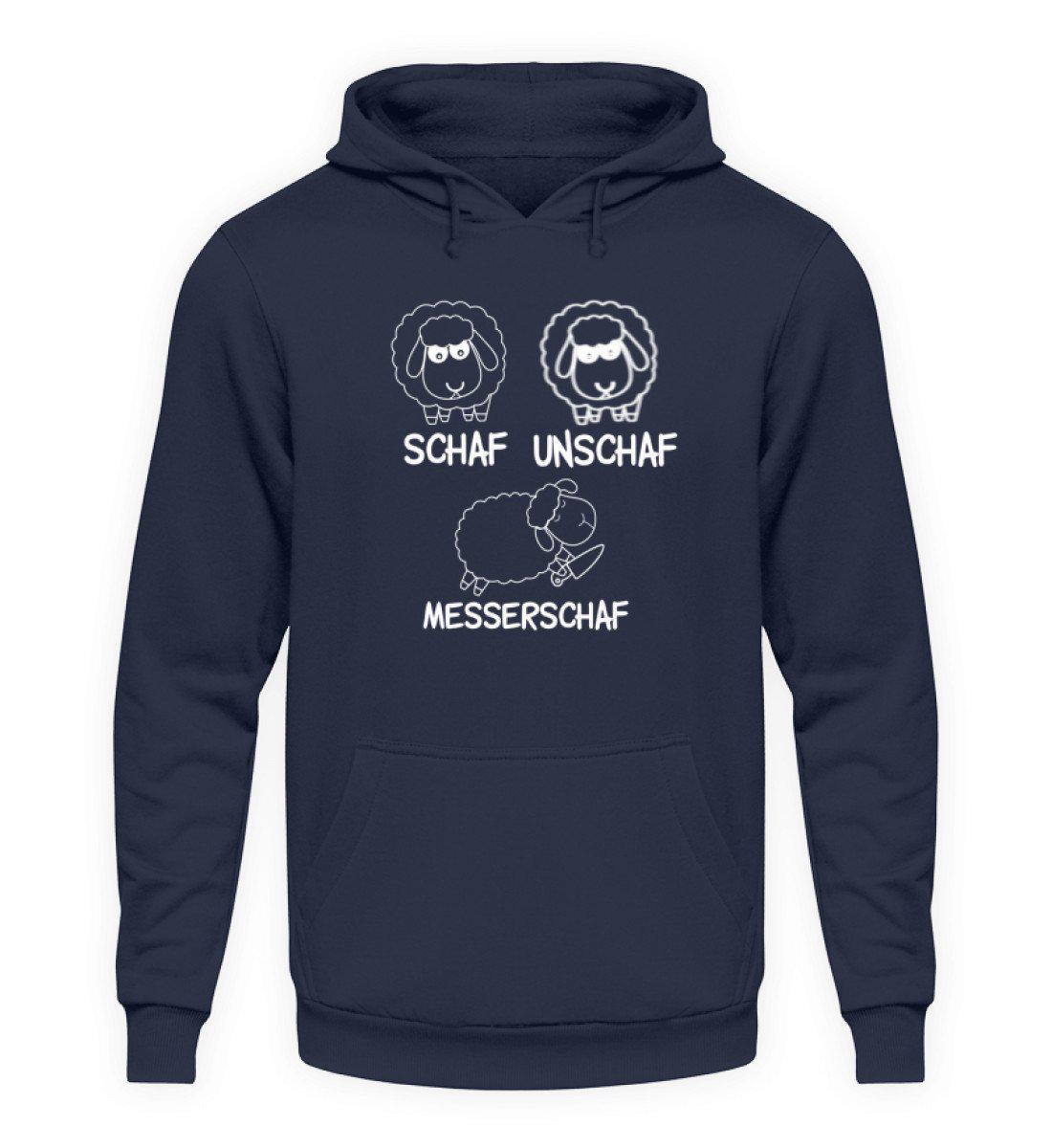 Schaf Unschaf Messerschaf - Unisex Kapuzenpullover Hoodie-Unisex Hoodie-Oxford Navy-S-Agrarstarz