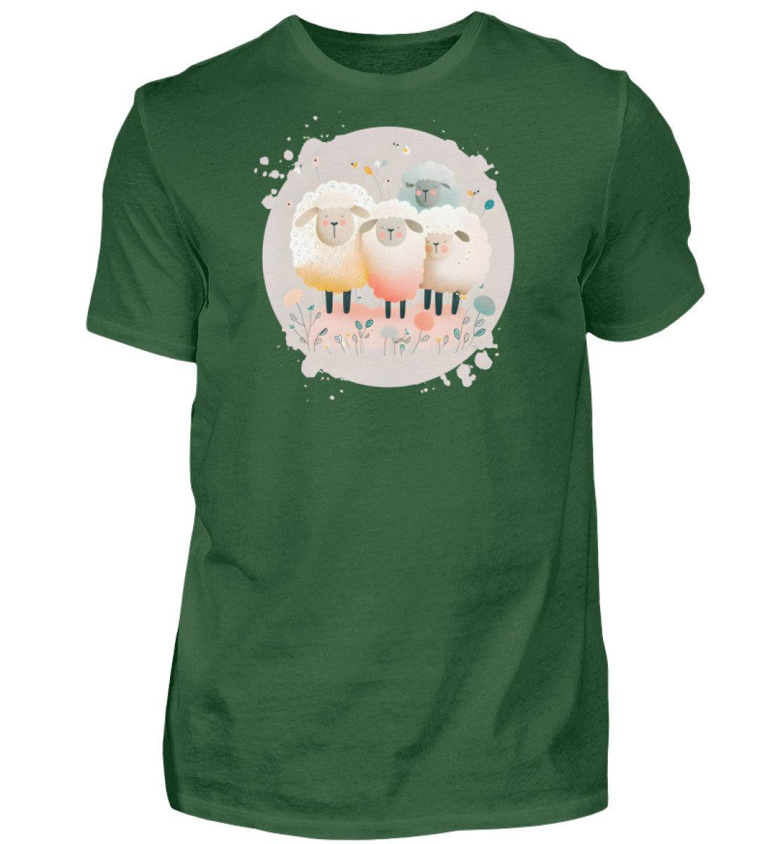 Schafe · Herren T-Shirt-Herren Basic T-Shirt-Bottle Green-S-Agrarstarz