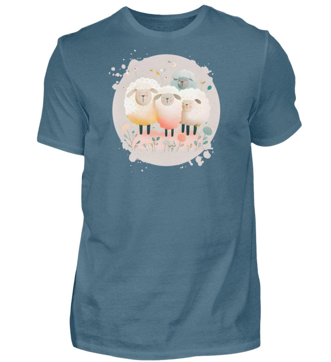 Schafe · Herren T-Shirt-Herren Basic T-Shirt-Stone Blue-S-Agrarstarz