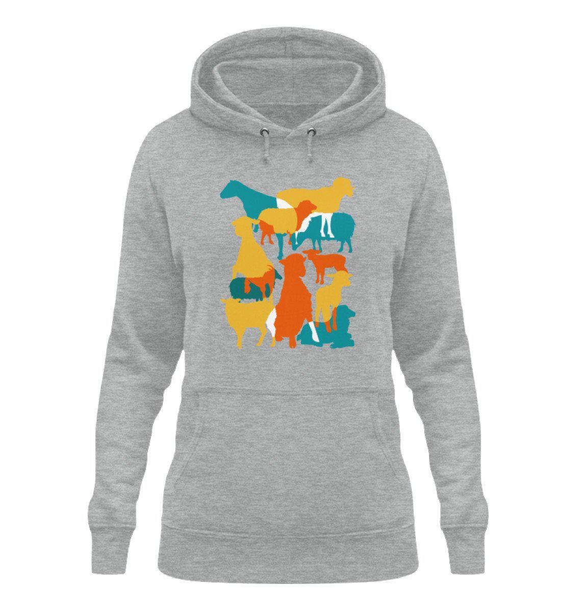 Schafe geometric · Damen Hoodie-Damen Hoodie-Heather Sport Grey-XS-Agrarstarz