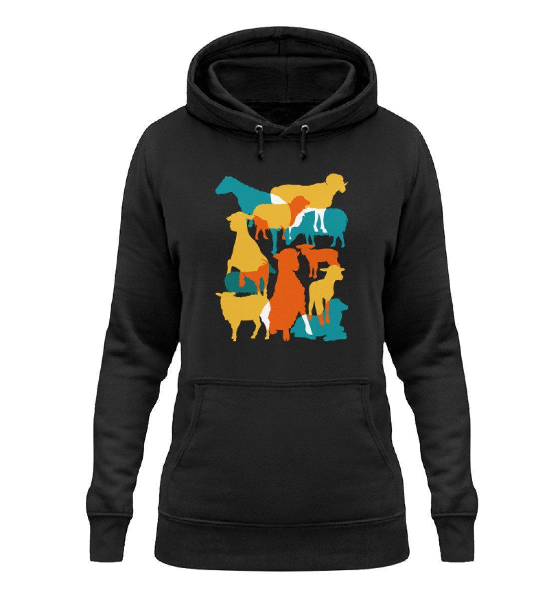 Schafe geometric · Damen Hoodie-Damen Hoodie-Jet Black-XS-Agrarstarz