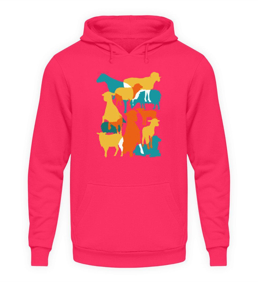 Schafe geometric · Unisex Kapuzenpullover Hoodie-Unisex Hoodie-Hot Pink-S-Agrarstarz
