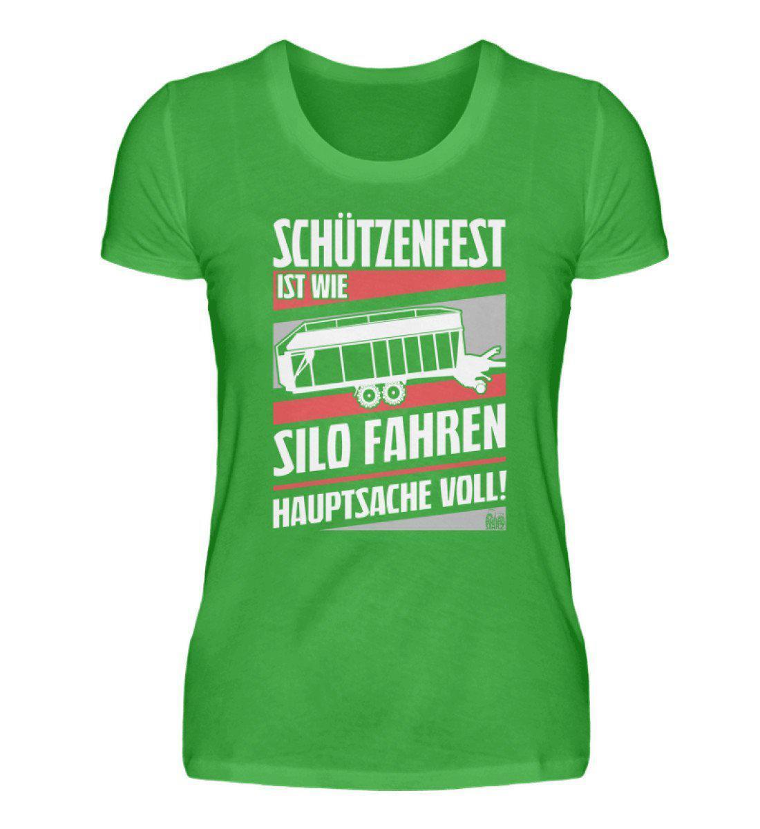 Schützenfest ist wie Silo fahren · Damen T-Shirt-Damen Basic T-Shirt-Green Apple-S-Agrarstarz