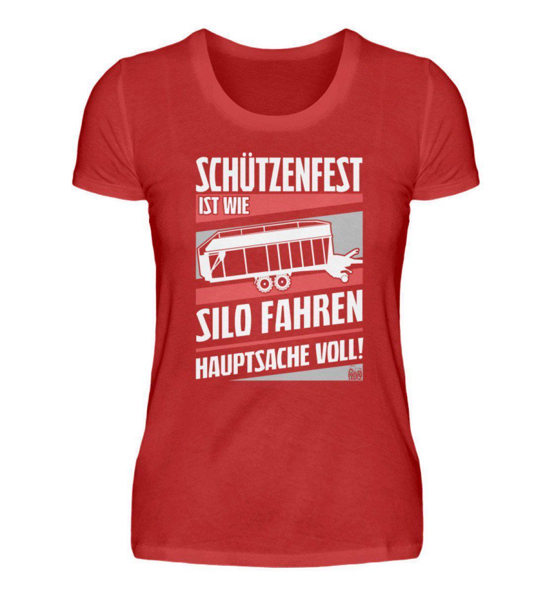 Schützenfest ist wie Silo fahren · Damen T-Shirt-Damen Basic T-Shirt-Red-S-Agrarstarz