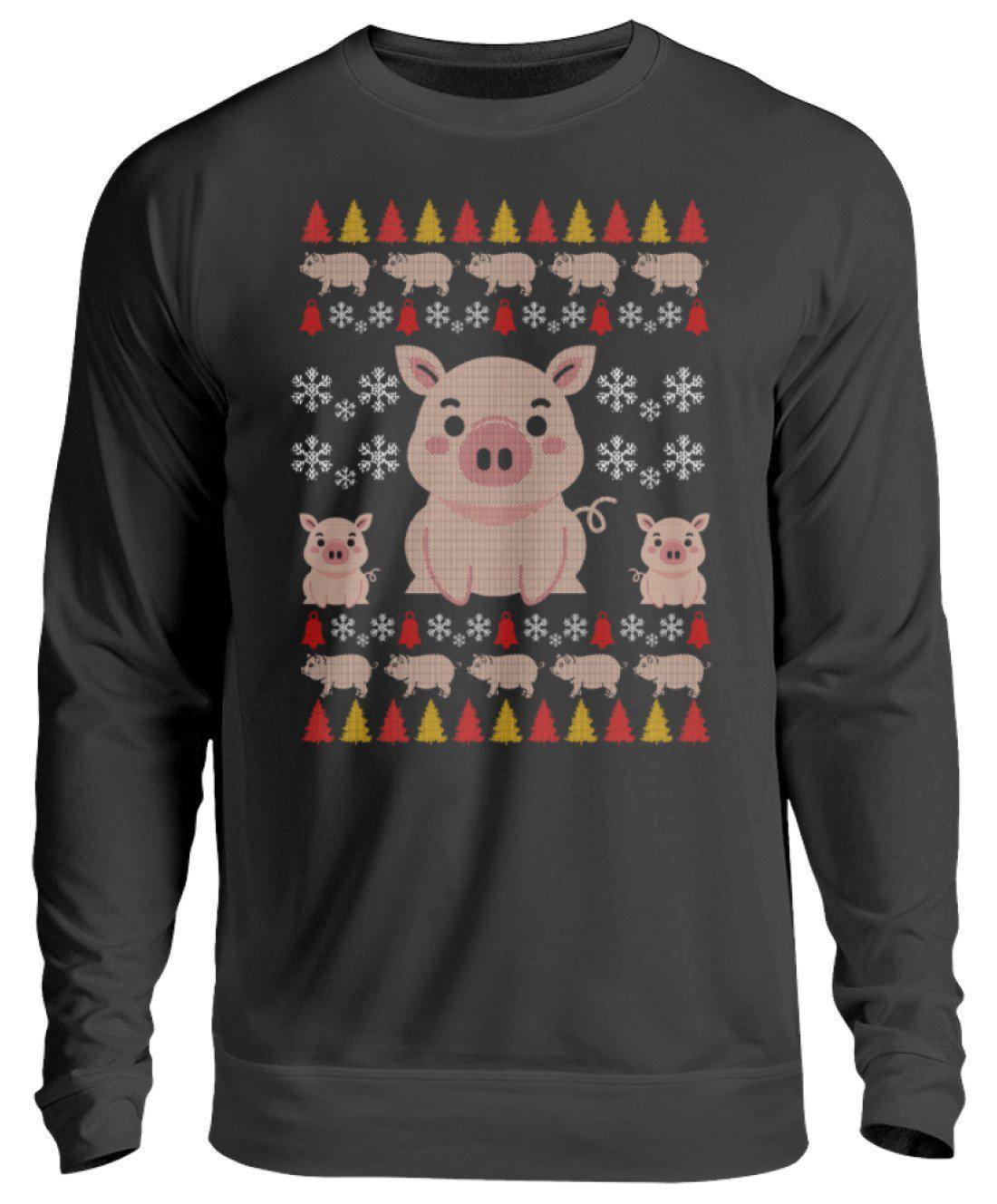 Schwein 3 Ugly Christmas · Unisex Sweatshirt Pullover-Unisex Sweatshirt-Jet Black-S-Agrarstarz