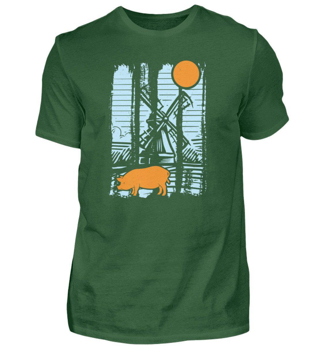 Schwein Colourful · Herren T-Shirt-Herren Basic T-Shirt-Bottle Green-S-Agrarstarz