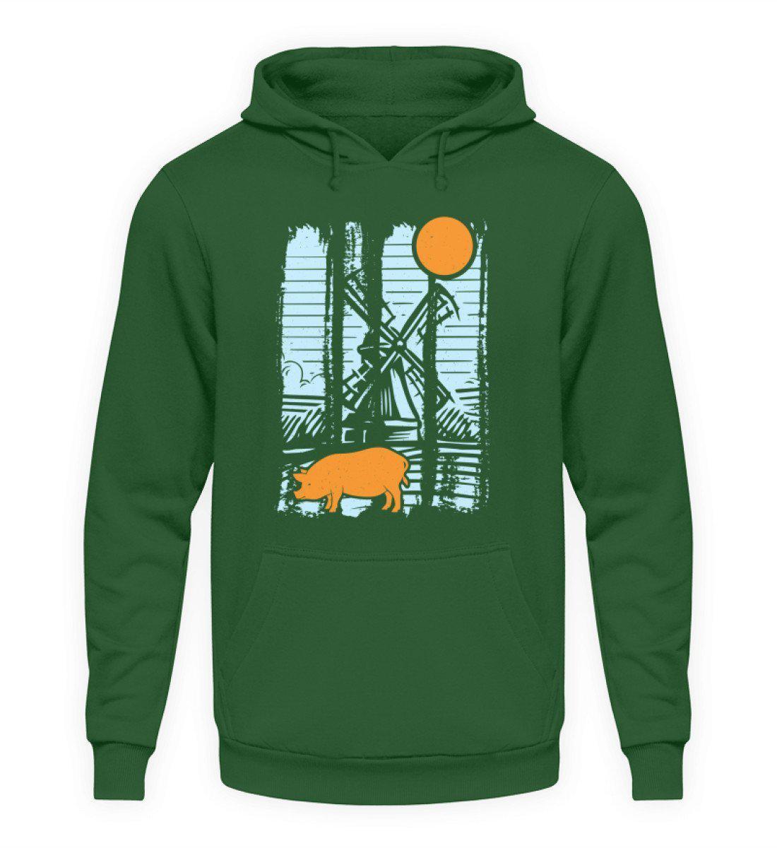 Schwein Colourful · Unisex Kapuzenpullover Hoodie-Unisex Hoodie-Bottle Green-L-Agrarstarz