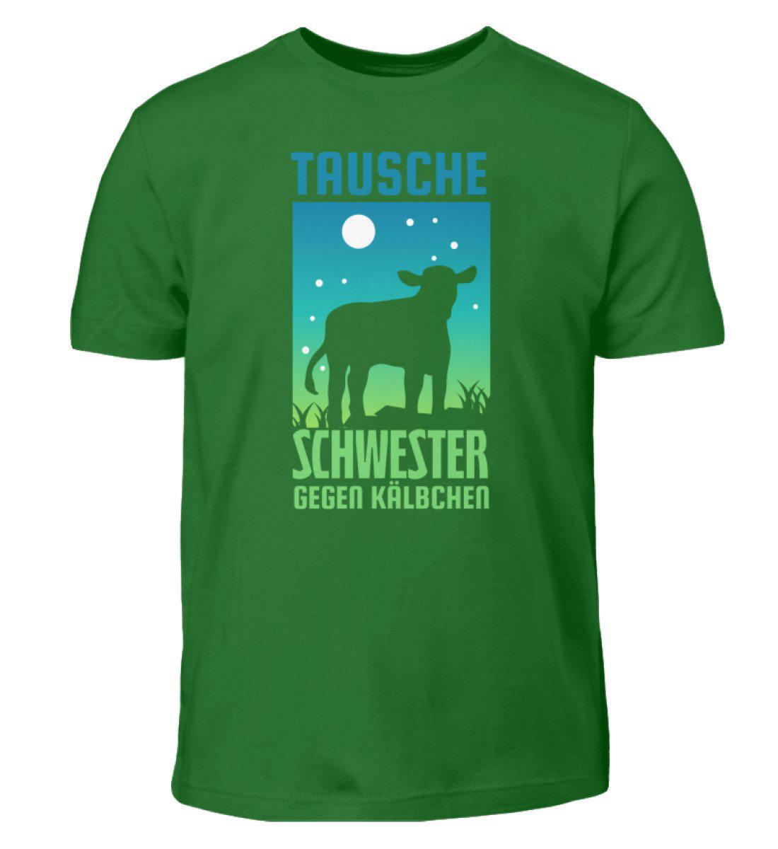 Schwester gegen Kälbchen · Kinder T-Shirt-Kinder T-Shirt-Kelly Green-3/4 (98/104)-Agrarstarz