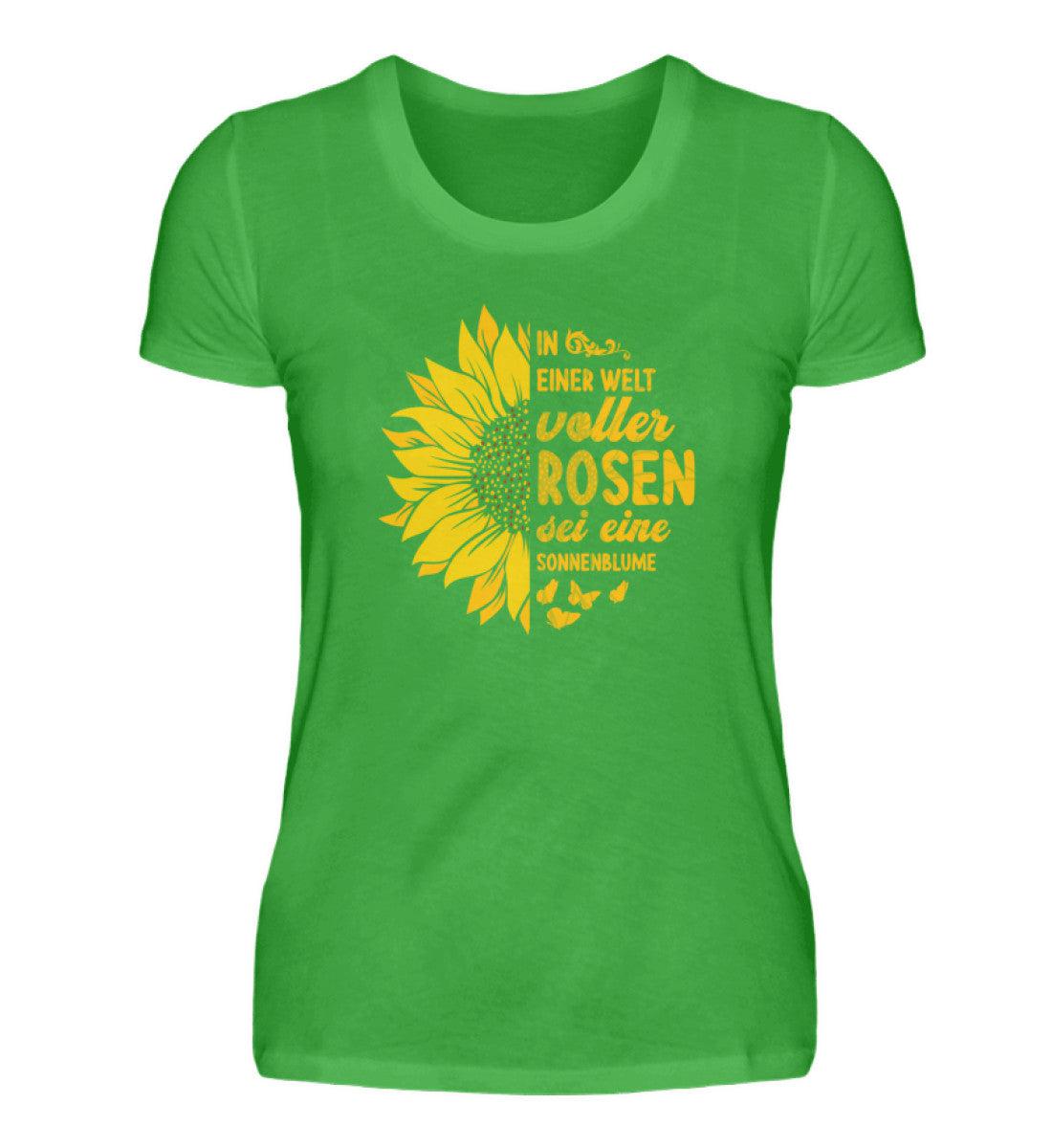 Sei eine Sonnenblume · Damen T-Shirt-Damen Basic T-Shirt-Green Apple-S-Agrarstarz