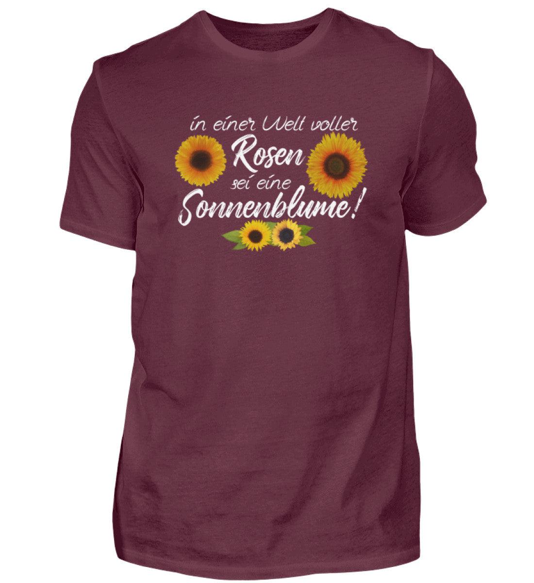Sei eine Sonnenblume · Herren T-Shirt-Herren Basic T-Shirt-Burgundy-S-Agrarstarz