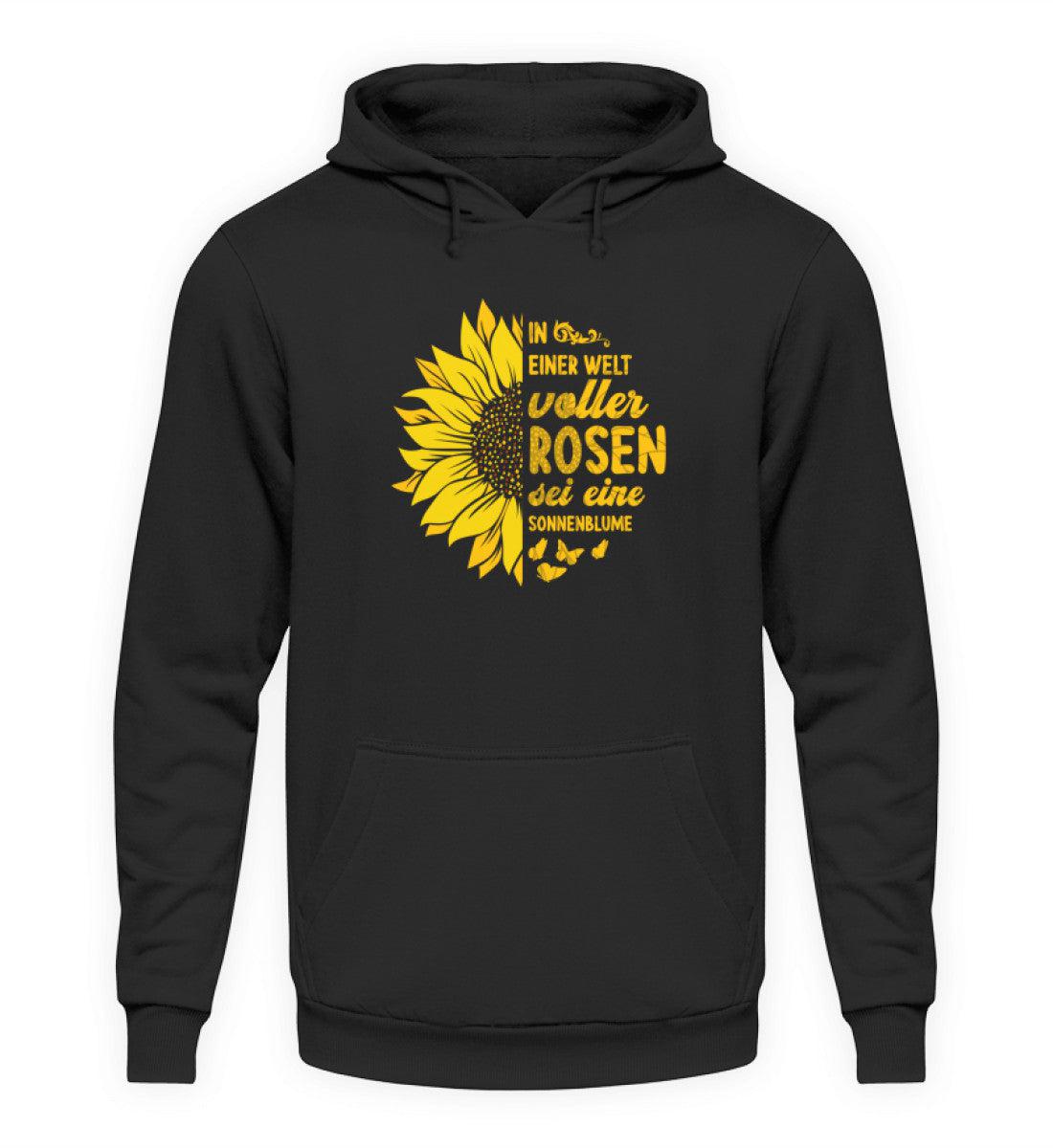 Sei eine Sonnenblume · Unisex Kapuzenpullover Hoodie-Unisex Hoodie-Deep Black-XS-Agrarstarz