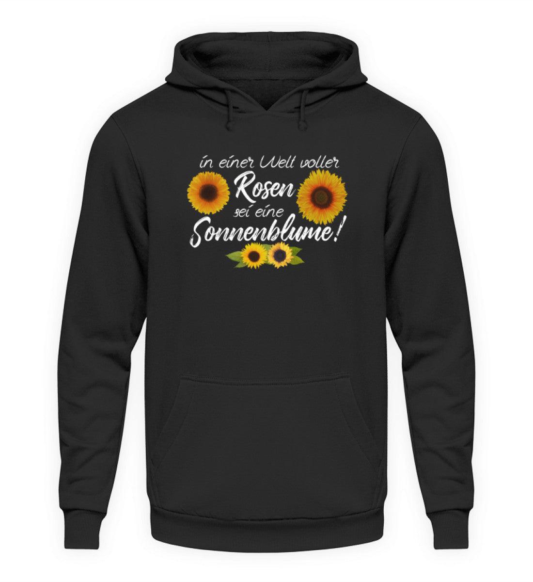 Sei eine Sonnenblume · Unisex Kapuzenpullover Hoodie-Unisex Hoodie-Deep Black-XS-Agrarstarz