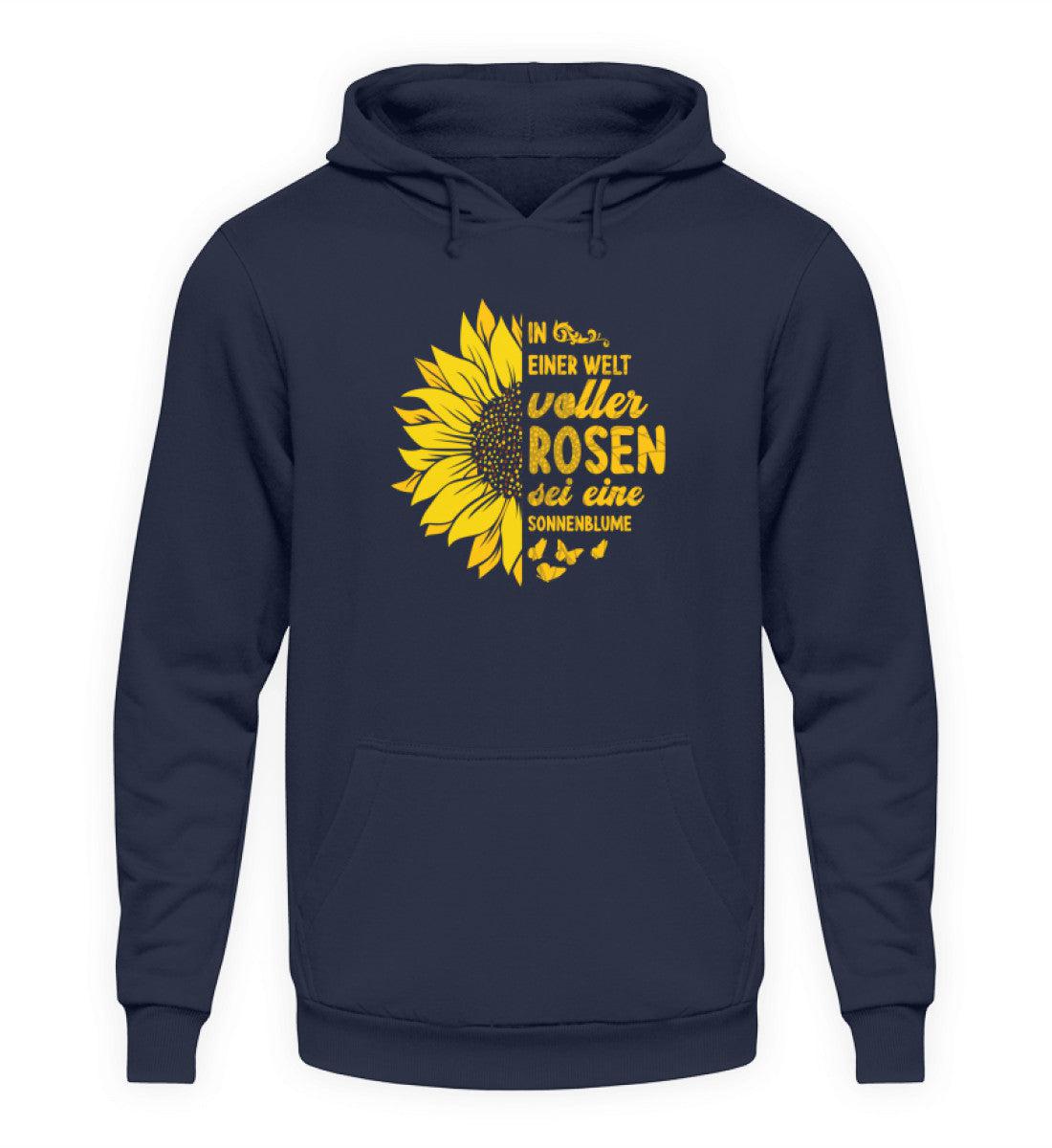 Sei eine Sonnenblume · Unisex Kapuzenpullover Hoodie-Unisex Hoodie-Oxford Navy-S-Agrarstarz