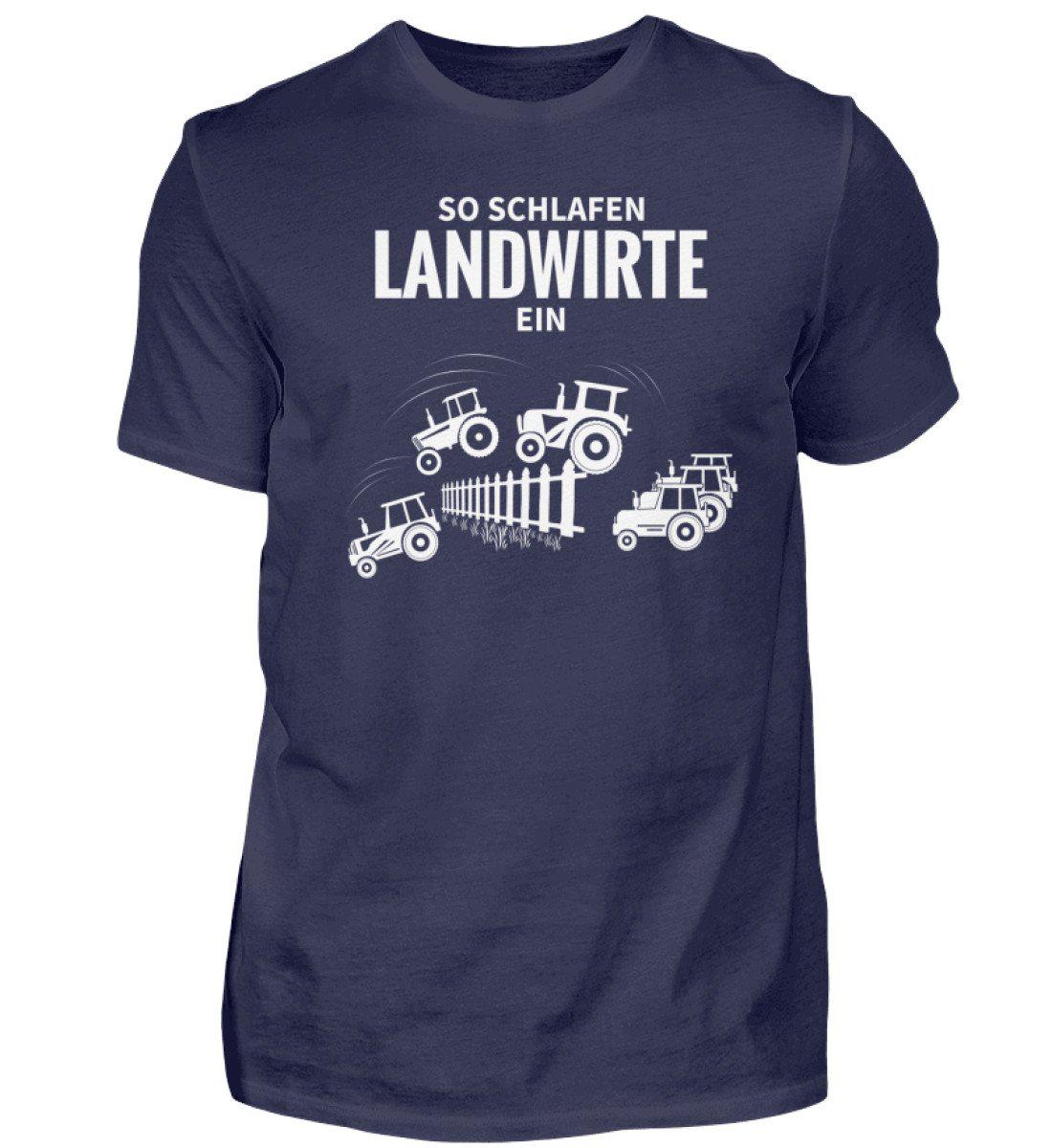 So schlafen Landwirte ein · Herren T-Shirt-Herren Basic T-Shirt-Navy-S-Agrarstarz