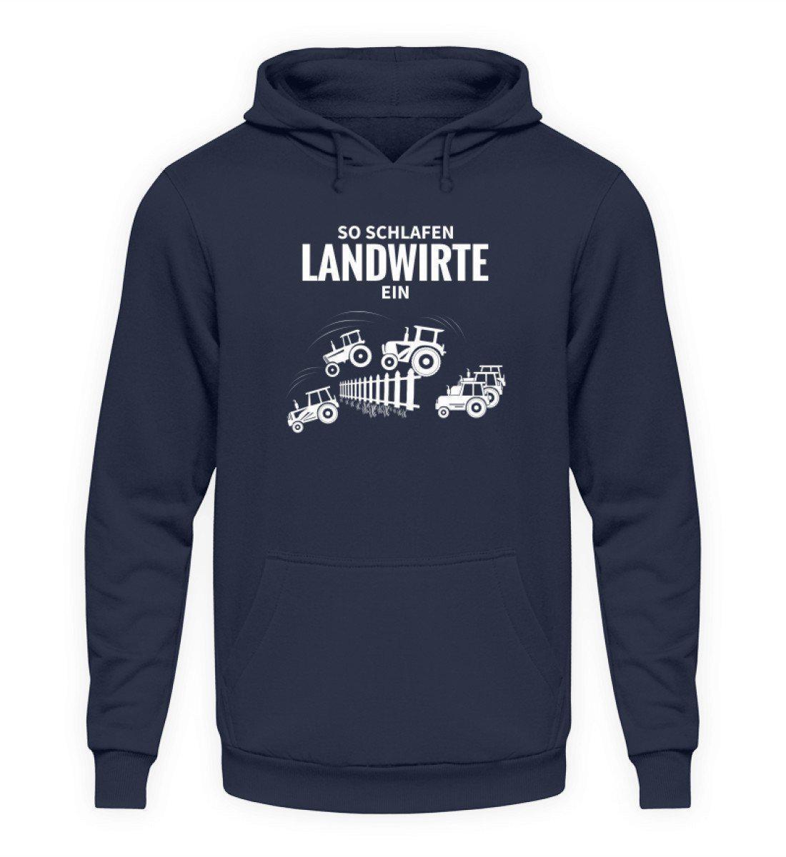 So schlafen Landwirte ein · Unisex Kapuzenpullover Hoodie-Unisex Hoodie-Oxford Navy-L-Agrarstarz