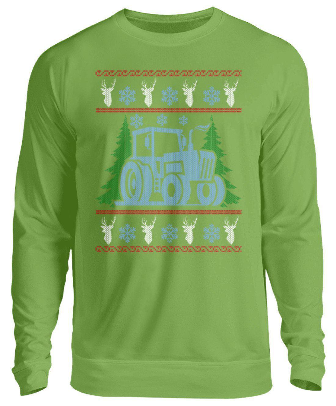 Traktor Blau Ugly Christmas · Unisex Sweatshirt Pullover-Unisex Sweatshirt-LimeGreen-S-Agrarstarz