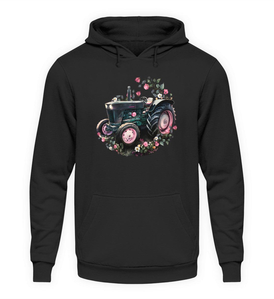 Traktor Blumen · Unisex Kapuzenpullover Hoodie-Unisex Hoodie-Deep Black-XS-Agrarstarz