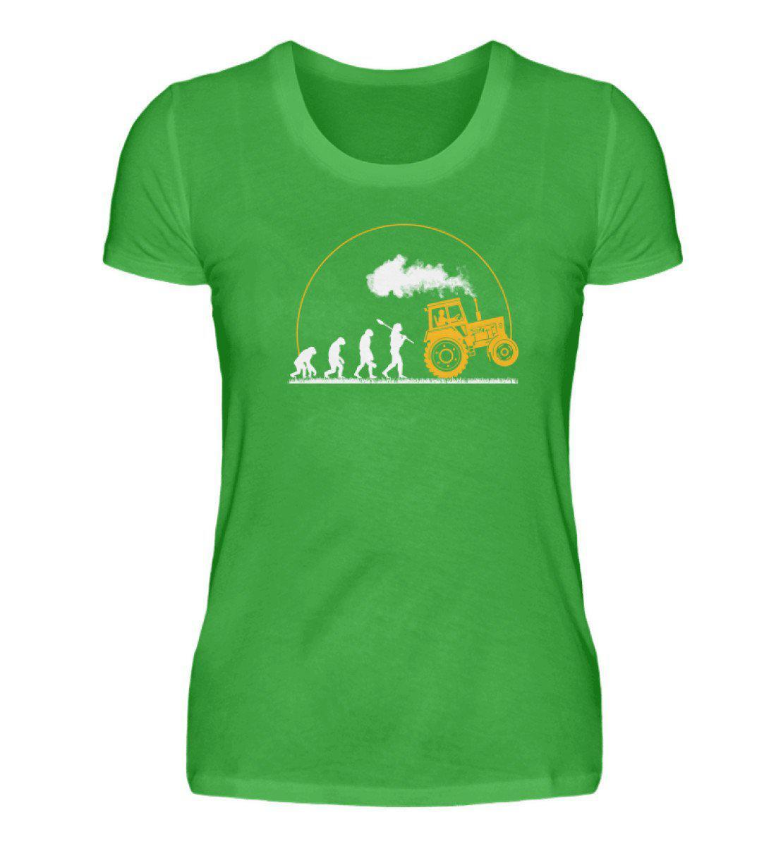 Traktor Evolution Gelb · Damen T-Shirt-Damen Basic T-Shirt-Green Apple-S-Agrarstarz
