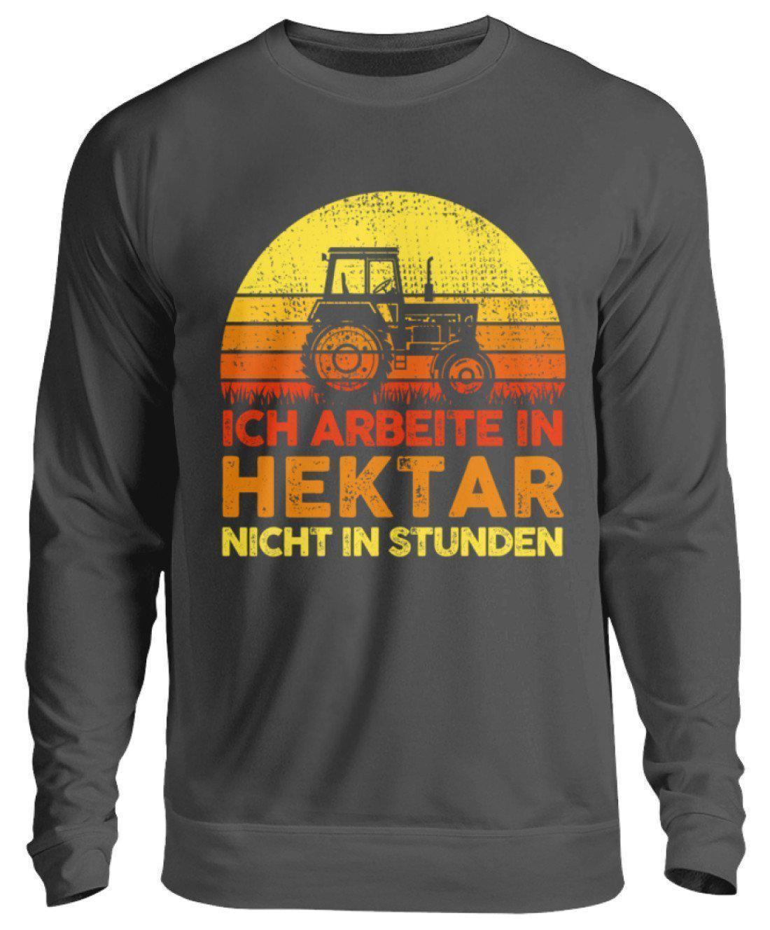 Traktor Hektar Stunden Retro · Unisex Sweatshirt Pullover-Unisex Sweatshirt-Storm Grey (Solid)-S-Agrarstarz