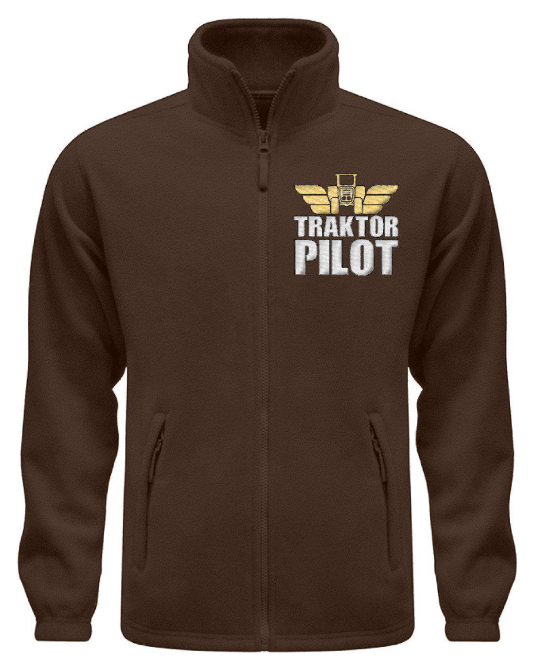 Traktor Pilot · Fleece Jacke mit Stick-Fleece Jacke mit Stick-Dark Chocolate-S-Agrarstarz