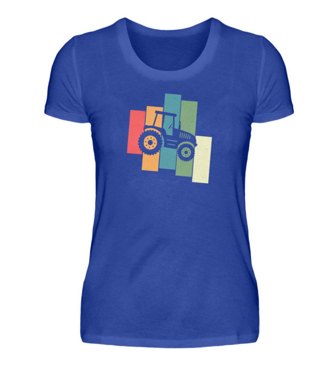 Traktor Retro 2 · Damen T-Shirt-Damen Basic T-Shirt-Neon Blue-S-Agrarstarz