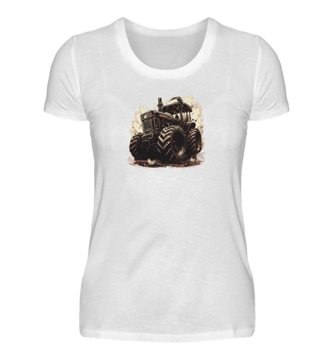 Traktor Retro · Damen T-Shirt-Damen Basic T-Shirt-White-S-Agrarstarz