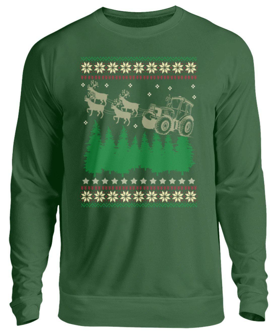 Traktor Schlitten Ugly Christmas · Unisex Sweatshirt Pullover-Unisex Sweatshirt-Bottle Green-S-Agrarstarz