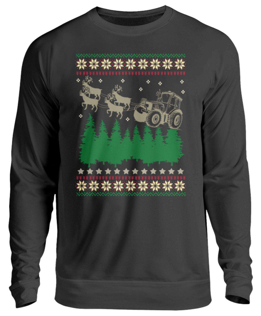Traktor Schlitten Ugly Christmas · Unisex Sweatshirt Pullover-Unisex Sweatshirt-Jet Black-S-Agrarstarz