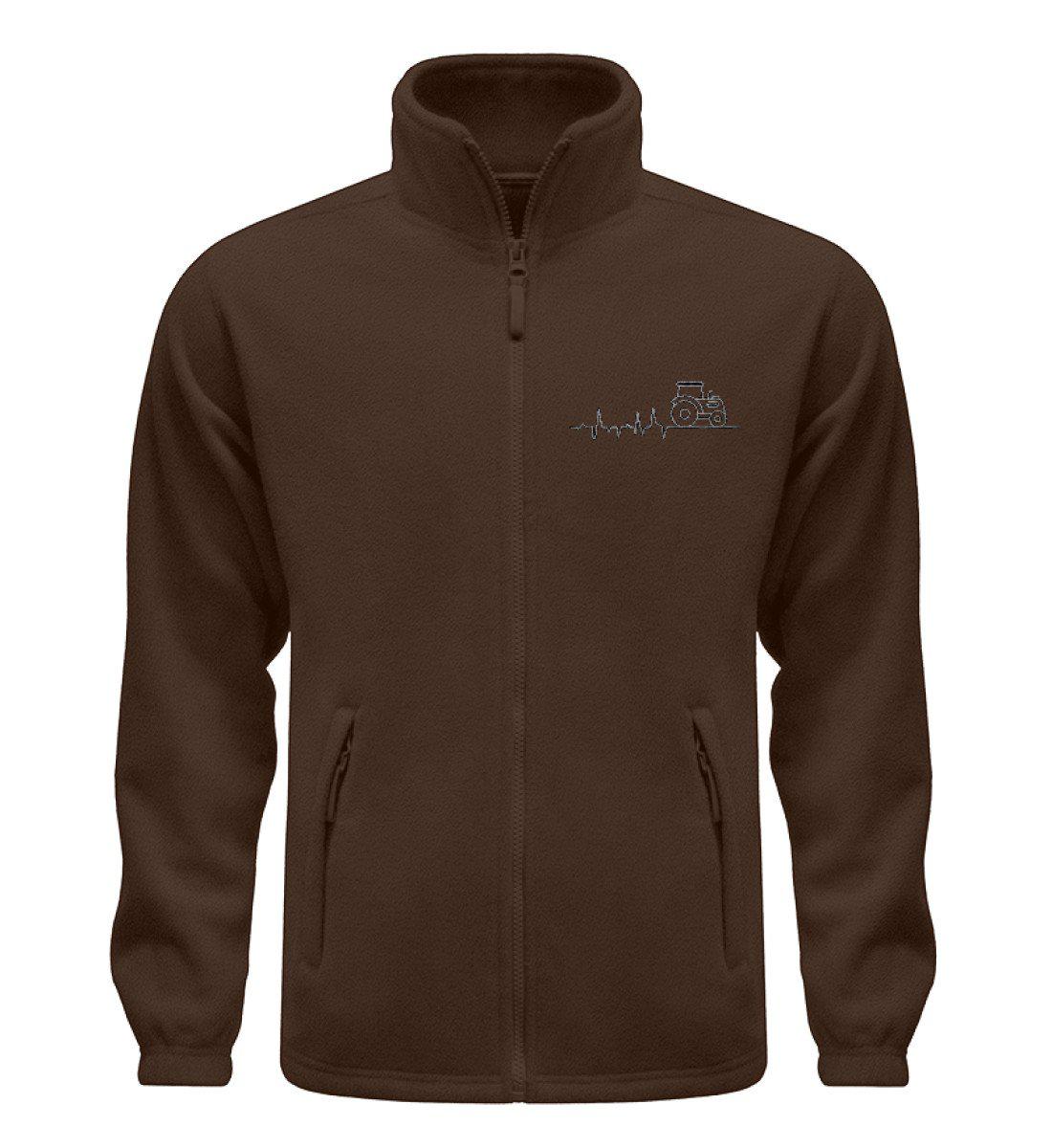 Traktor Simple Heartbeat · Fleece Jacke mit Stick-Fleece Jacke mit Stick-Dark Chocolate-S-Agrarstarz