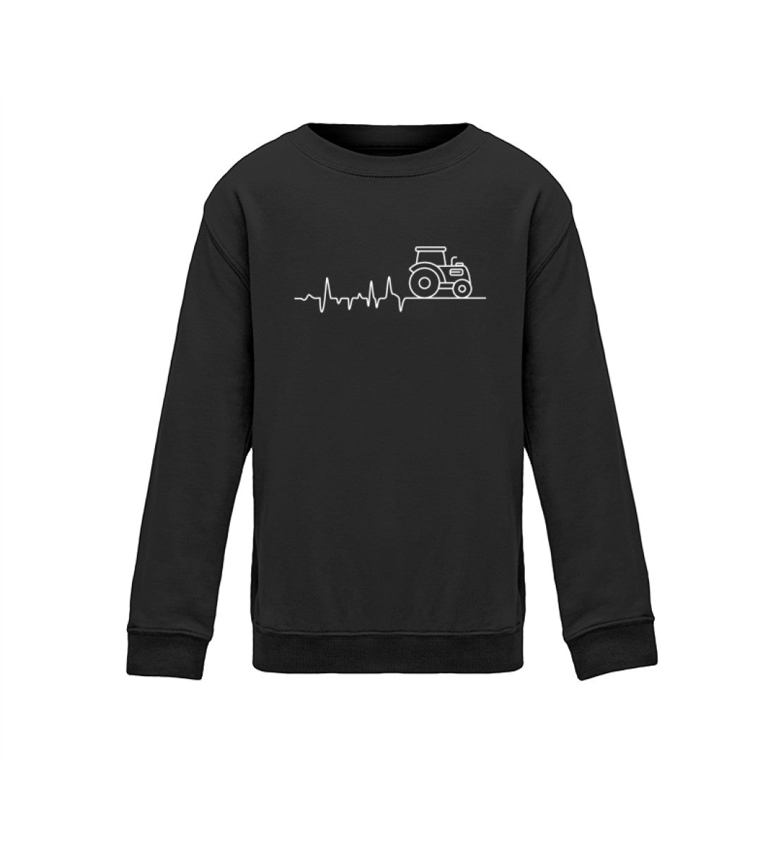 Traktor Simple Heartbeat · Kinder Sweatshirt-Kinder Sweatshirt-Jet Black-12/14 (152/164)-Agrarstarz