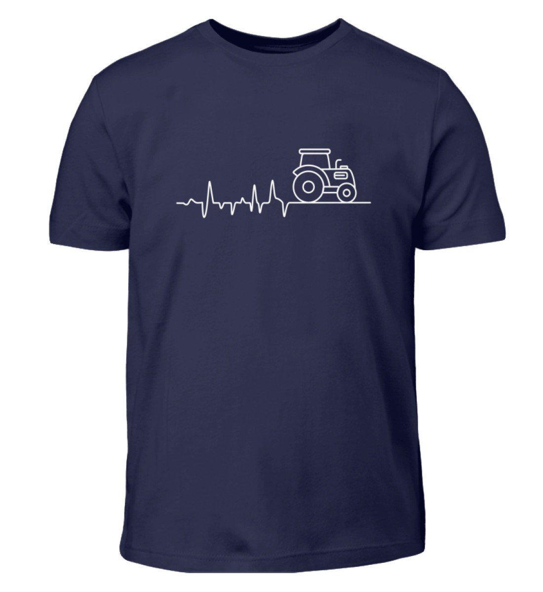 Traktor Simple Heartbeat · Kinder T-Shirt-Kinder T-Shirt-Navy-12/14 (152/164)-Agrarstarz