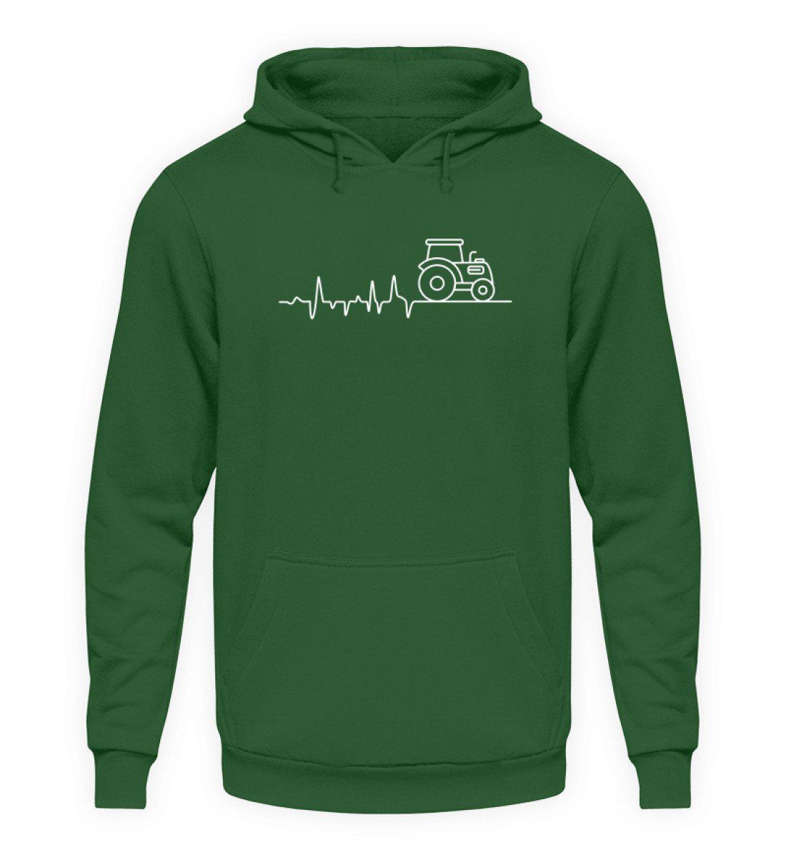 Traktor Simple Heartbeat · Unisex Kapuzenpullover Hoodie-Unisex Hoodie-Bottle Green-XL-Agrarstarz